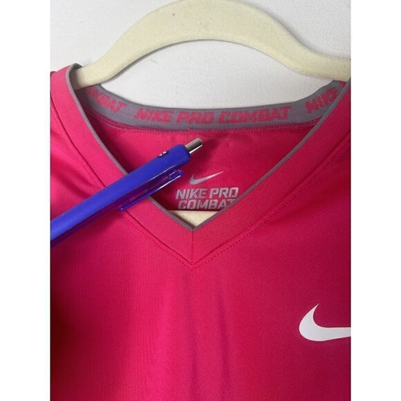 Nike Pro Combat Womens Hot Pink Athletic Tank Sleeveless Stretch Dri Fit Small - Picture 3 of 10